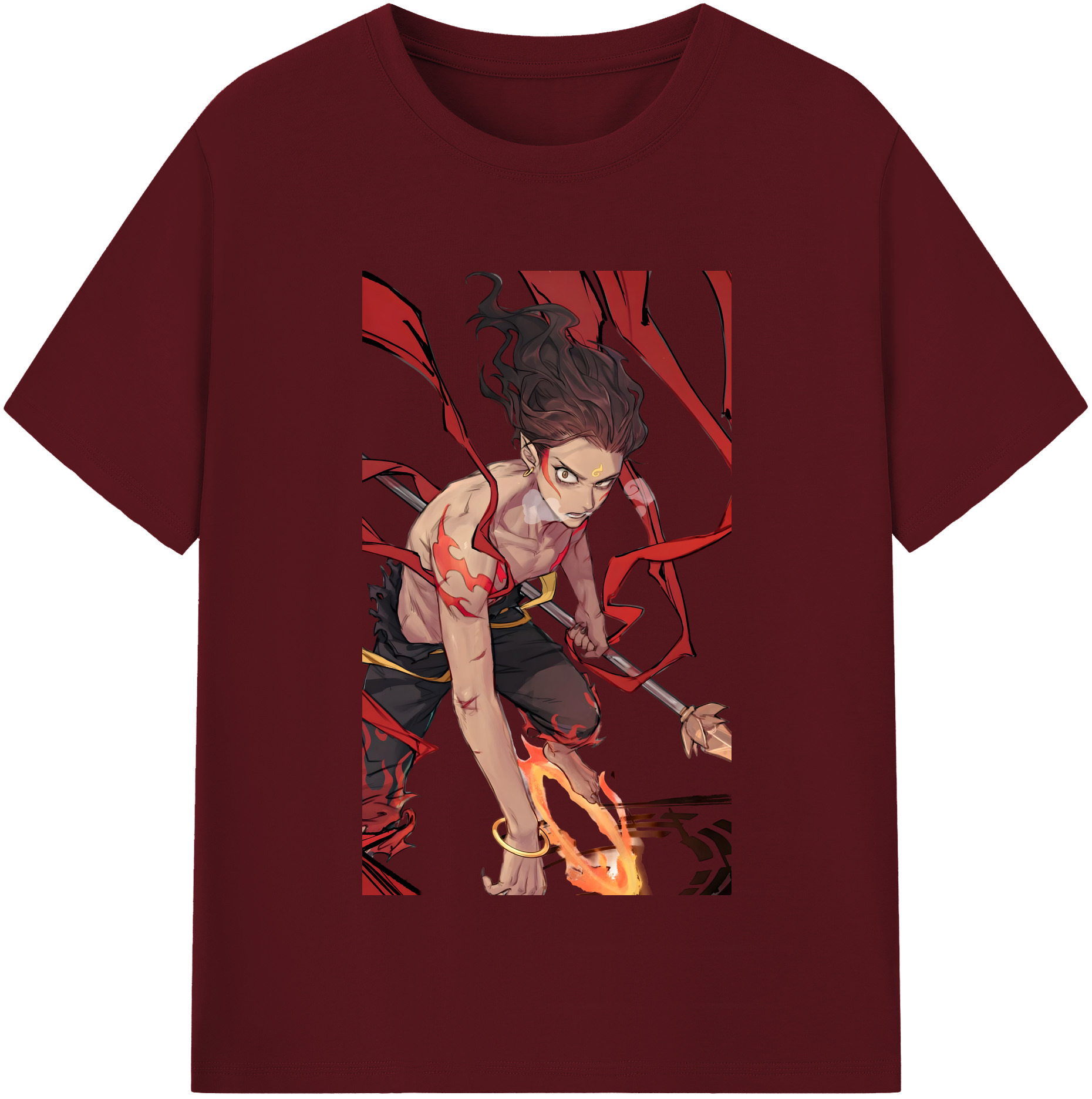 （画像用） Ne Zha 2 ナタ 魔童の大暴れ 綿100％半袖Tシャツ（フロントプリント）